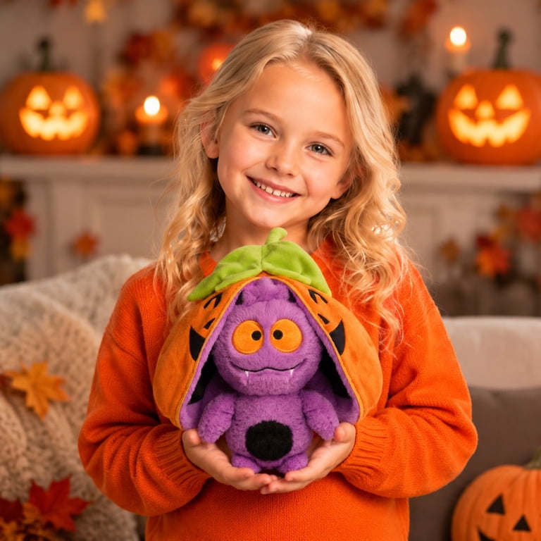 Soft Halloween Toys, Decorative Pumpkin Plush, Pumpkin Zipper
