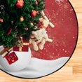 thumbnail image 5 of GZHJMY Red Snowman Snowflake Christmas Tree Mat, Round Christmas Tree Stand Mat Decoration for Holiday Party Home Christmas Day Ornaments Floor Door, 28.3", 5 of 6