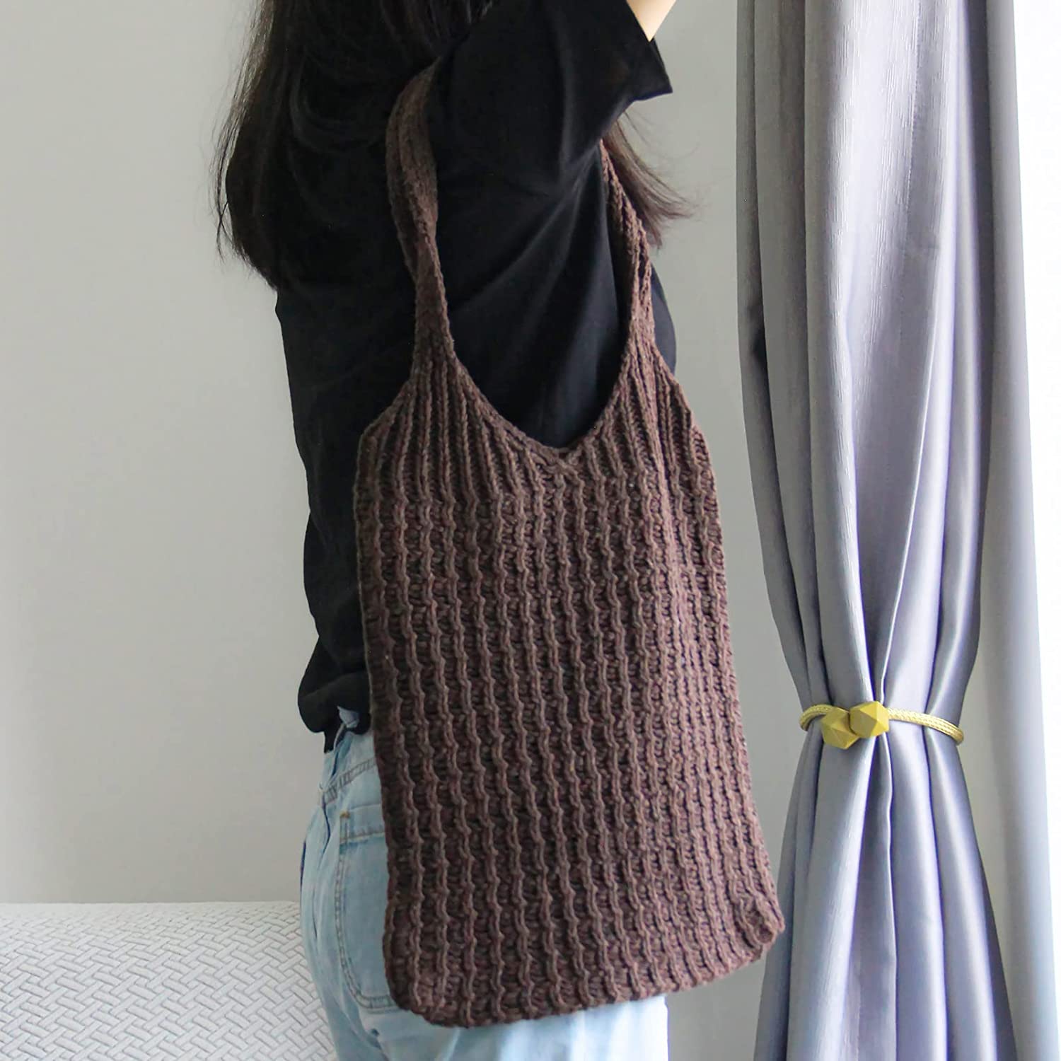 CoCopeaunts Women's Shoulder Handbags Hand crocheted Bags large Shoulder Shopping Bag tote bag aesthetic cute tote bags