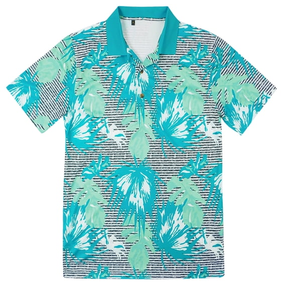 Monterey Club Men's Fairway Print Golf Polo Shirt #1698