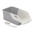 thumbnail image 3 of Runquan Cat Litter Box Compact Professional Open Top Low Entry Easy Clean Cat Toilet White Gray, 3 of 8