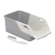 thumbnail image 2 of Arenero para gatos, inodoro para gatos, bandeja para cama de mascotas, semicerrado, regalos, parte delantera rebajada Blanco Gris, 2 of 9