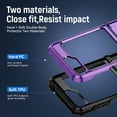 thumbnail image 2 of Cowithday for Samsung Galaxy Z Flip 5 Case, 2 in 1 Hard PC + Soft TPU Back Shell Heavy Duty Military Drop Protection Rugged Dual Layer Shockproof Hybrid Case for Galaxy Z Flip 5, Purple+Black, 2 of 8