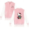 thumbnail image 3 of Chaqueta bomber de Hello Kitty para mujer y hombre, chaqueta de béisbol de otoño, abrigo de estudiante, ropa de calle, chaqueta bomber de estilo universitario de estilo Harajuku, 3 of 5