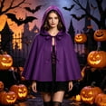 thumbnail image 4 of Hvyesh Short Renaissance Cloak with Hood, Medieval Hooded Cloak for Women Man Hobbit Halloween Costume, 4 of 8