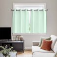 thumbnail image 5 of Green White Stripe Kitchen Curtains Short 54 Inch Length, Modern Minimalist Geometric Striped Grommet Top Bedroom Living Room Curtains, Light Filtering Cafe Curtain Drapes 2 Panels Set 84''x54'', 5 of 9