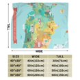 thumbnail image 3 of Kll Fleece Blanket Plush Throw Blanket Usa Tourist Map With Famous Landmarks,Soft Fuzzy Cozy Flannel Blanket For Couch Sofa Bed.(80"X60"), 3 of 9