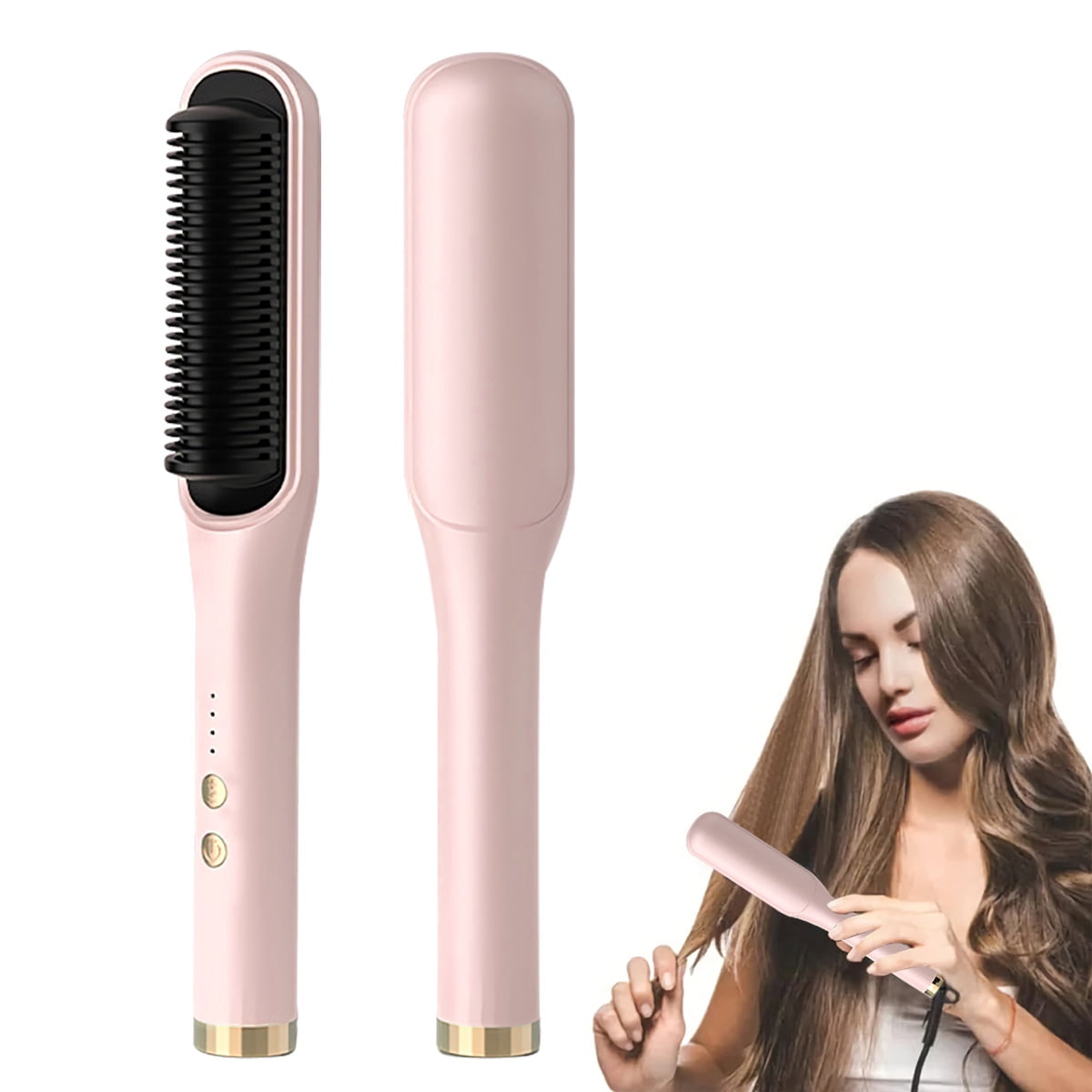 Hair Straightener Brush, Hair Straightener with Built-in Comb, 20s Fast  Heating with Anti-Scald, Perfect Hair Styler for Home 