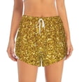 thumbnail image 4 of Lsque Gold Glitter Printed Women's Running Shorts with Liner Pockets,Elastic Quick Dry Workout Athletic Gym Yoga Shorts,Womens High Waist Shorts-Medium, 4 of 9