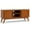 Mahogany, variant on Draper 60 inch Wide Solid Wood Mid Century Low TV Stand in Teak Brown For TVs up to 65 inches
