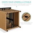 thumbnail image 4 of Best Choice Products Wicker Rattan Patio Side Table Outdoor Furniture for Garden, Pool, Deck w/ Umbrella Hole - Natural, 4 of 7