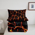 thumbnail image 4 of Lava 3D Print Comforter Set Toddler Size 2 Pcs,Natural Disaster Volcano Eruption Bedding Set,Red Orange Flame Geometric Stones Patchwork Quilt Set for Child Bedroom,Red Black,1 Pillowcase, 4 of 6