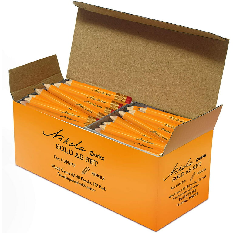 5 Boxes 60pcs Yellow Hb Pencil School Wood Pencils With Eraser Hexagon  Wooden Lead Pencil Set