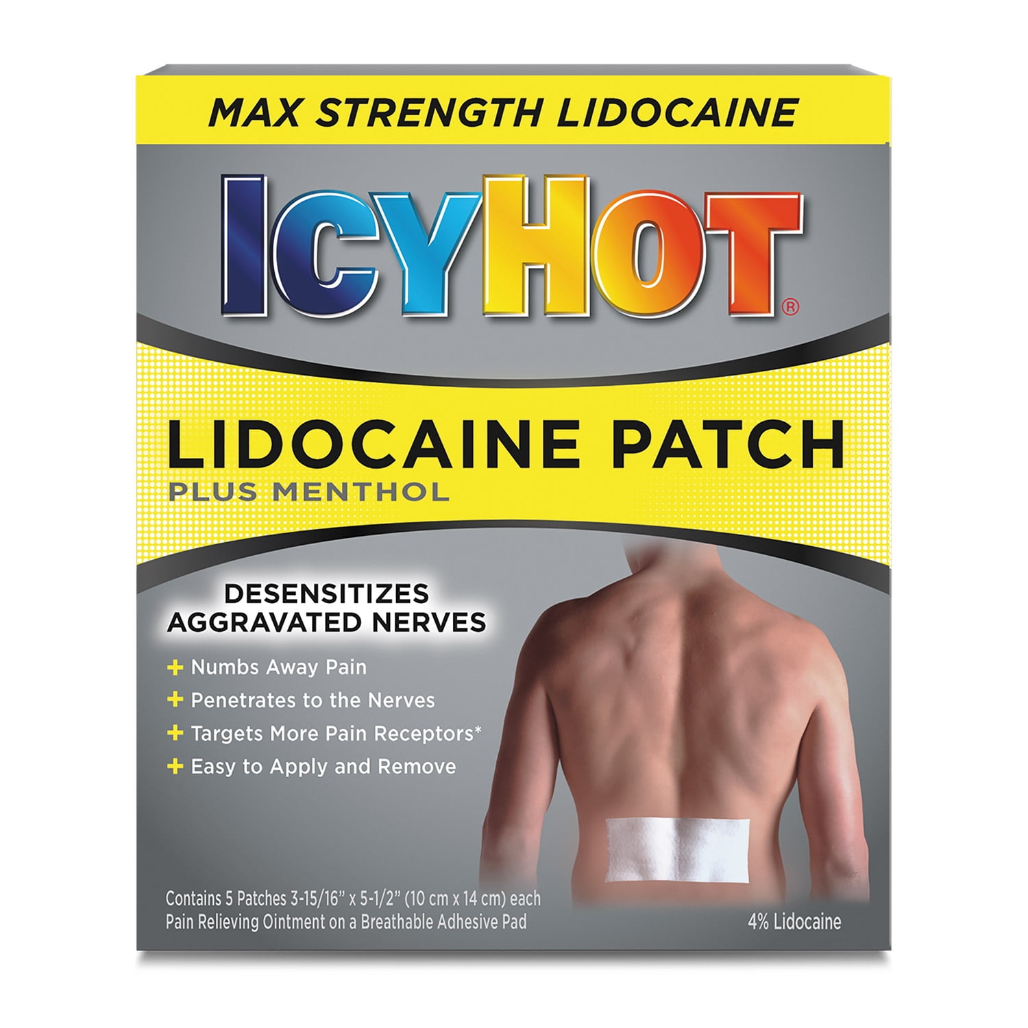 Icy Hot Lidocaine Plus Menthol Patch (5 Ct)