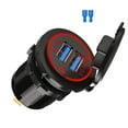 thumbnail image 2 of Chargeur de Voiture Double USB QC3.0 Chargeur de Moto 12-24V LED Adaptateur de Charge Portable Lumière Rouge Sans Câble, 2 of 10