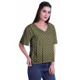 thumbnail image 3 of Moomaya Blouse d'Été Boho à Manches Courtes en Rayonne Imprimée pour Femmes, 3 of 5
