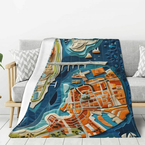 San Diego (6) Throw Blanket for Stylish Warm Winter Cabin Ultra-Soft Micro Fleece Blanket, Premium Microfiber, Silky Soft, Plush, Warm and Lightweight for Couch, Sofa, Bed - 40"X30"