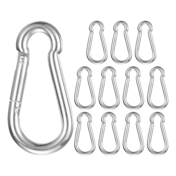 Uxcell 12-Pack Ganchos de Resorte, Ganchos de Enlace Rápido de Acero Inoxidable M7 de 2.75 Pulgadas para Clip de Llavero