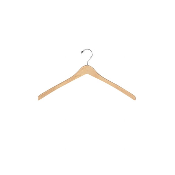 SSWBasics 17 inch Natural Wood All Purpose Suit Hangers- Case of 50