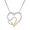 Silver, variant on Women's Finecraft 1/8 cttw Diamond Double Heart Pendant Necklace in Sterling Silver and 14kt Yellow Gold, 18"