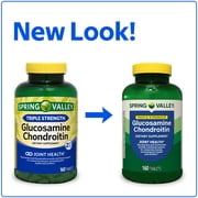 Spring Valley Triple Strength Glucosamine Chondroitin Joint Health Dietary Supplement Tablets, 160 Count