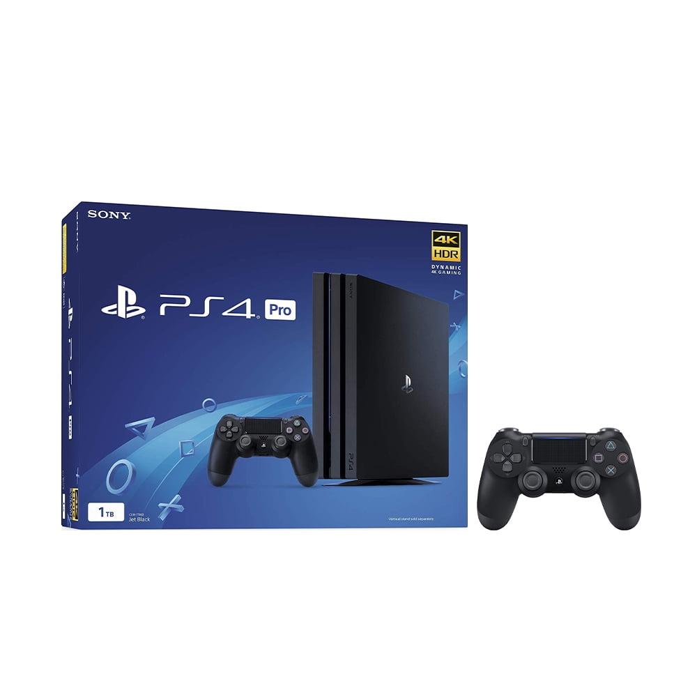 PlayStation 4 Pro 1TB Jet Black 4K HDR Gaming Console Bundle With an