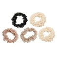thumbnail image 2 of Bandas elásticas para el cabello, 5 piezas Bandas elásticas para el cabello con perlas Lazos para el cabello compactos y livianos, 2 of 9