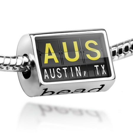 Bead AUS Airport Code for Austin, TX Charm Fits All European