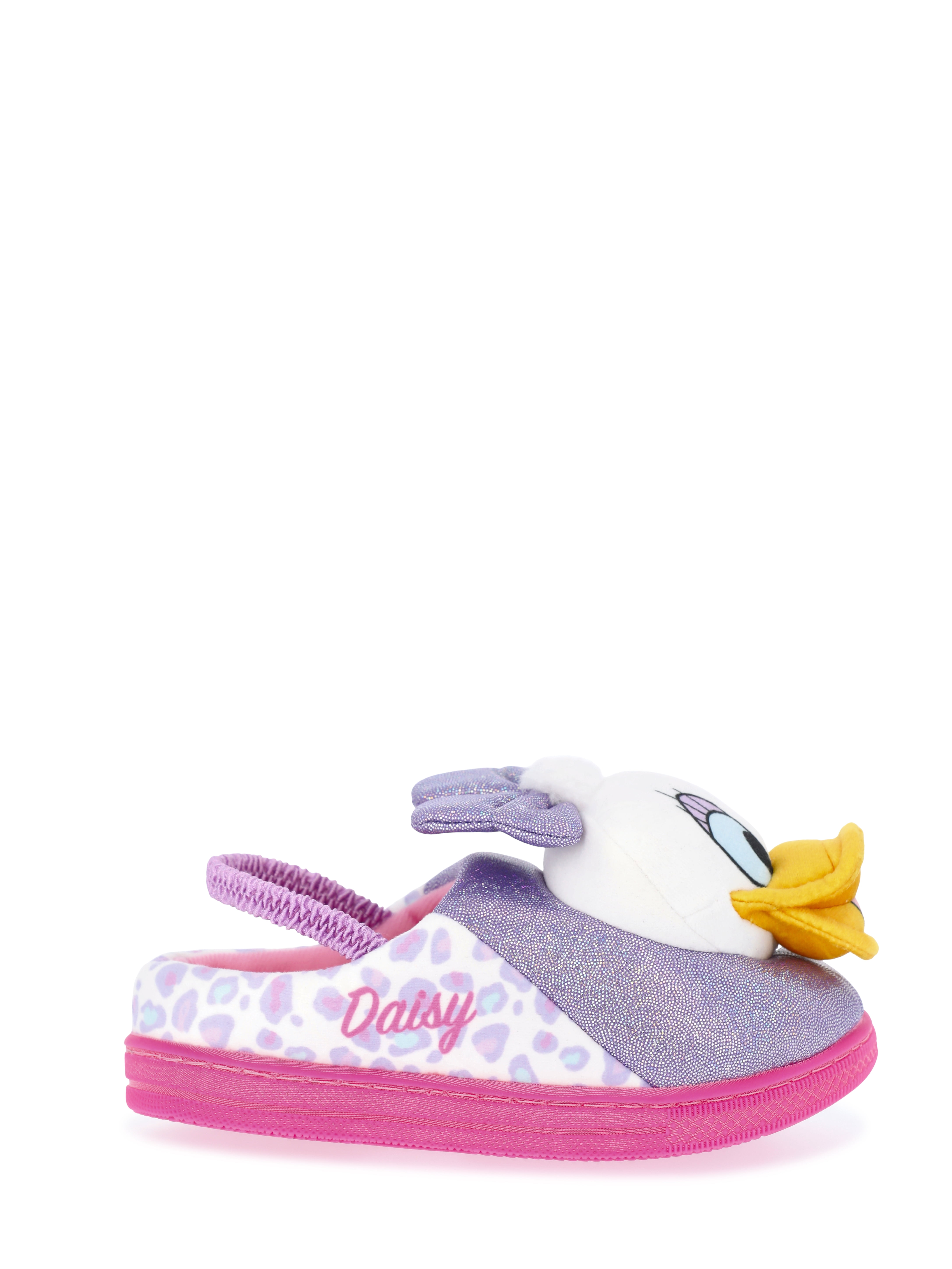 Minnie Mouse and Daisy Duck Toddler Girls' 3D Character Slippers with Back Strap