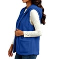 thumbnail image 5 of Diufon Fleece Vest Women Casual Sleeveless Hooded Jacket Fall Winter Warm Open Front Outerwear with Pockets, 5 of 10
