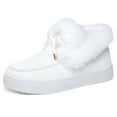 thumbnail image 6 of White Women Cozy Snow Boots With Round Toe And Flat Sole For Outdoor Indoor, 6 of 6
