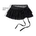 thumbnail image 3 of Vjnyvs Women Lace Mini Skirt Balletcore Short Flowy Layered Ruffle Skirts Y2k Elastic High Waist Butt Curtain for Women, 3 of 7