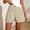 Beige, variant on JUSLIO Womens Shorts,with Pockets High Waist Mid-Length Shorts,Cotton Ruched Lightweight,Black,Size S