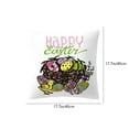 thumbnail image 3 of Qocolhg Happy Easter Throw Pillow Covers 18x18 Inch Bunny Egg Spring Floral Decorative Holiday Party Cushion Cases for Sofa Couch, Easter Decorations for Home, 3 of 6