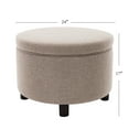 thumbnail image 3 of Wovenbyrd Large Round Storage Ottoman, Lift Off Lid - Brown Polyester, 3 of 5