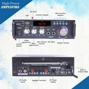 Home Theater System Kit – 2 Channel 600 Watts Bluetooth Amplifier w/ 2 QTY of 5.25 Framed Ceiling Speakers 175W Each, 50 ft Speaker Wire & Remote Ideal for Home, Office, Restaurant by Technical Pro
