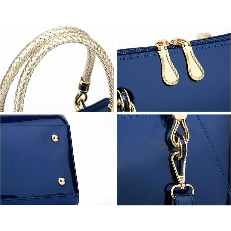 QIUYI Royal Blue Purse for Women Crossbody Shiny Patent QIUYI Royal Blue Purse for Women Crossbody Shiny Patent