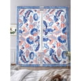 thumbnail image 2 of Blue Red Ethnic Sheer Curtains 96 Inch Length 2 Panels Set, Boho Modern Geometric Abstract Art Voile Window Treatment Semi Sheer Long Curtains Drapes for Bedroom/Living Room/Kitchen 52"x96"x2, 2 of 7