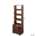 thumbnail image 3 of Aukfa Tall Nightstand with Bookshelf, Bed Side Tables, Bedside Table for Bedroom/Office,Brown, 3 of 8