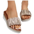 thumbnail image 3 of WILLBEST Sandalias De Playa Para Mujer, De Tacón Alto, Con Suela Gruesa Y Plisada, De Talla Grande, 3 of 7