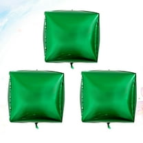 RUNROTOO 3Pcs Cube Balloons Green Aluminum Foil For Kids Party Supplies