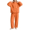 thumbnail image 2 of StSilkitty Women Fleece Pajama 2 Piece Sets Long Sleeve Zip up Cable Coat and Pants Sleepwear Set with Pockets Winter Warm Loungewear, 2 of 9