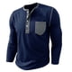 thumbnail image 5 of Blusas y camisas de manga larga y cuello redondo para hombre, casuales, a la moda, de color liso, transpirables, de manga larga y cuello redondo, de poliéster., 5 of 7