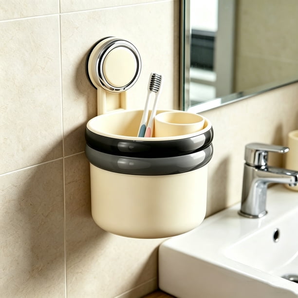 Cesta de Almacenamiento de Pared con Ventosas – Organizador de Baño Sin Perforaciones con Diseño de Drenaje para Almacenamiento En Ducha y Cocina.