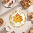 thumbnail image 6 of AuroraX 7 Inch Thanksgiving Paper Plates Compostable Disposable Dessert Plates Microwave-Safe 10 Pcs Bagasse Turkey Maple Leaf Party, 6 of 6