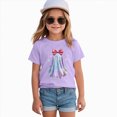 thumbnail image 4 of xaweyi Kids Halloween Graphic Shirt Cute Ghost with Bow Short Sleeve Crew Neck Girls Top,Sizes 4-5 Years, 4 of 5