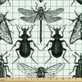 thumbnail image 2 of Ambesonne Dragonfly Fabric by the Yard Upholstery, Eco Love Concept Monochrome, 2 Yards, Charcoal Grey and White, 2 of 5