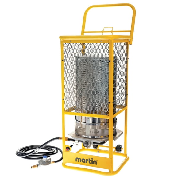 Martin GF125LP 360-Degrees Radiant Heater - 125,000 BTU Portable Infrared Propane Gas Heater on Wheels; Surround Heat for Outdoor Use, Construction Work, Jobsite