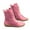 Hot Pink, variant on Juebong Women Mid-tube Boots Womens Fashion Vintage Style Solid Zipper Flat Shoes Ankle Ankle Booties,Brown Size 7