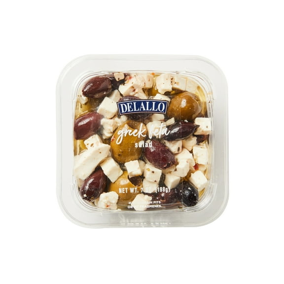 DeLallo Greek Feta Salad, Kalamata Olives & Cheese in Marinade, 7 oz Container, Refrigerated